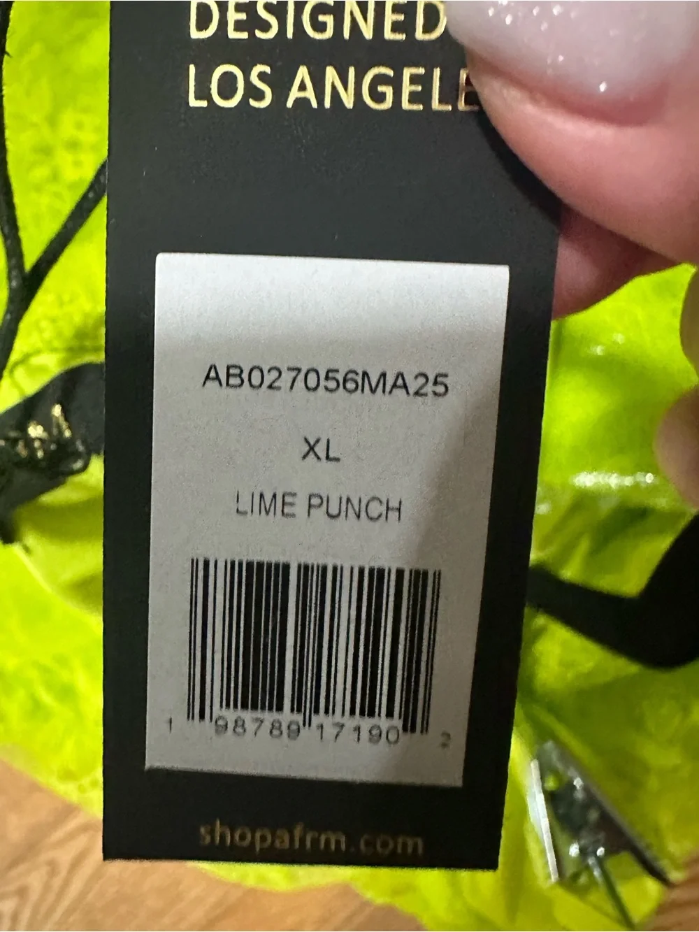 AFRM Neon Lime Sheer Lace Maxi Skirt and Top. New with tags - Picture 6 of 6